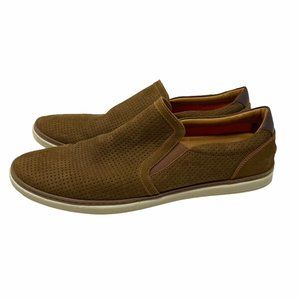 DONALD PLINER Travis Men’s Brown Slip On Sz 11.5 M  Leather Brazil Perforated